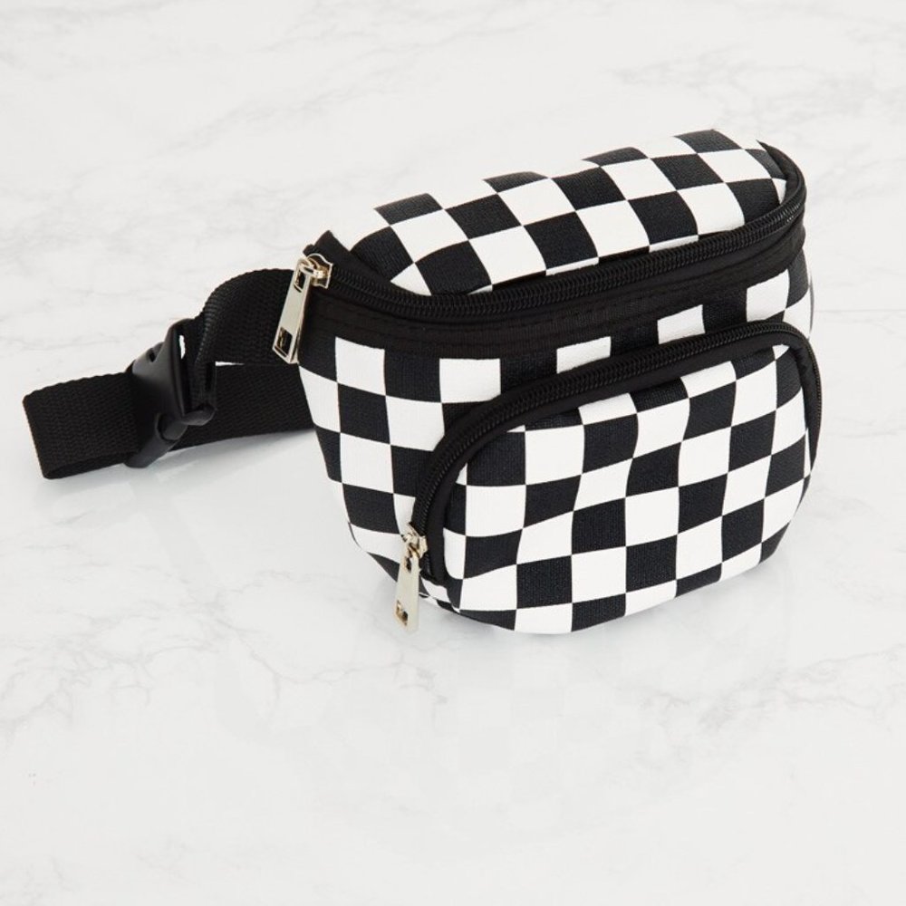 Monochrome Checkerboard Fanny Pack